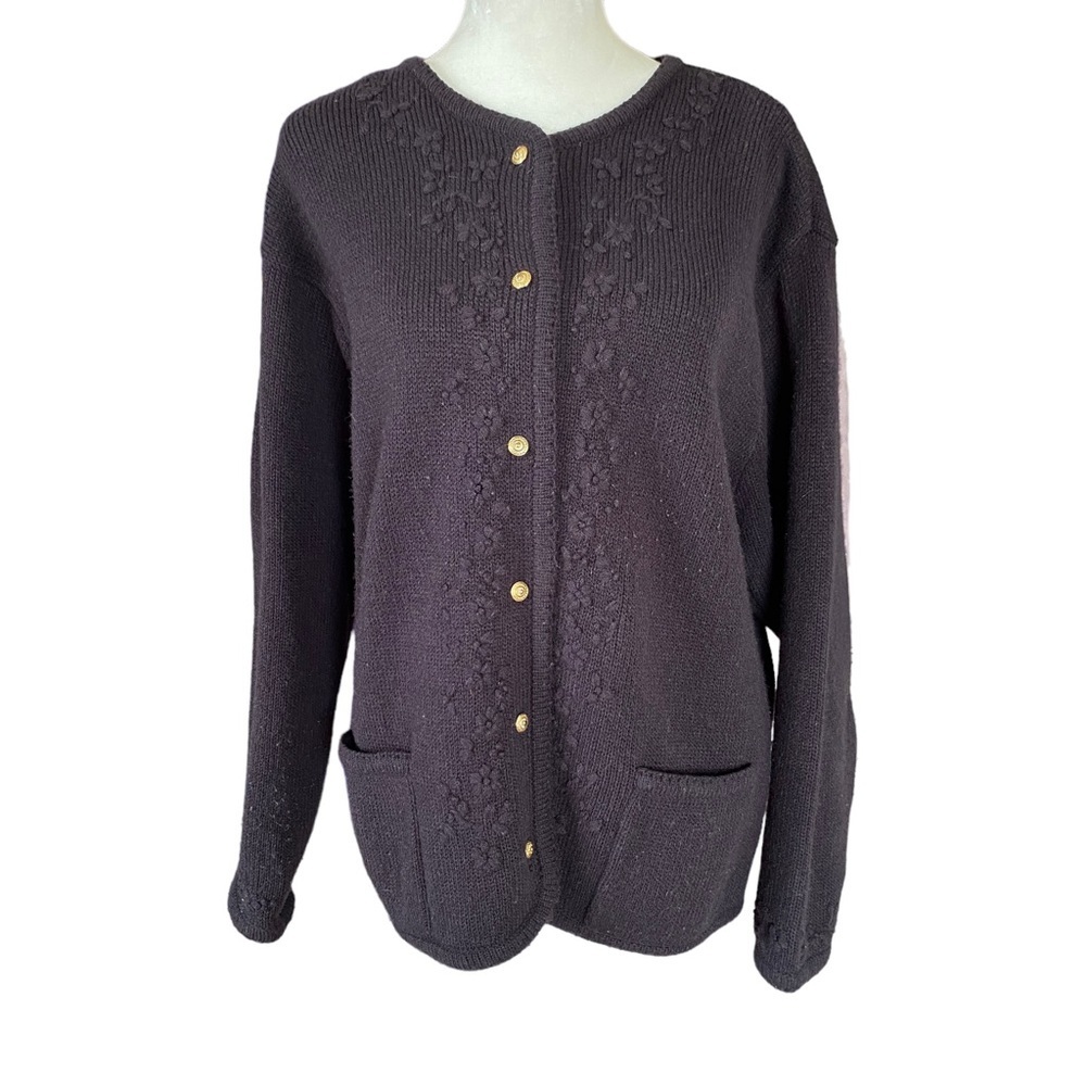 Crystal Kobe brown long sleeve button down sweater cardigan women’s size XL